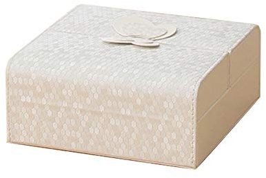 BONOOL Schmuckschatulle aus Kunstleder, tragbare Schmucktruhe mit Schleife, Aufbewahrungsbox für Halskette, Ring, Ohrringe, Schmuckschatulle für Damen (Farbe: Weiß)