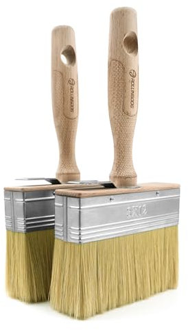 ROLLINGDOG Decking Paint Brush - Fence Paint Brush with Wood Handle for Wall, Wood, Fence, Floor Painting(120mm * 2) 2PCS