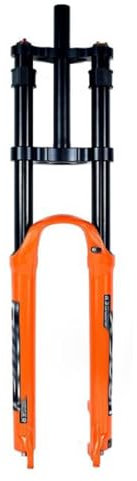 ZECHAO 26 27,5 29 Zoll Doppelschultergabel,160mm Federweg Scheibenbremse 1-1/8 Zoll Fahrrad-Stoßdämpfer MTB Fahrrad Federgabel Schnellspanner (Color : Orange, Size : 26inch)