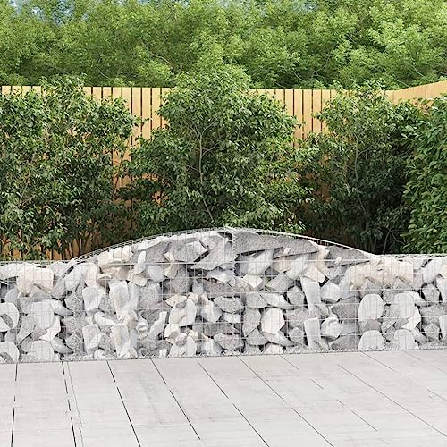 Natulvd Gabion Basket, 400x30cm Gabion Stone Cage Patio Garden Lawn Backyard Gabion Planter Raised Bed, Planter Box for Flowers and Plants (60-80CM H)