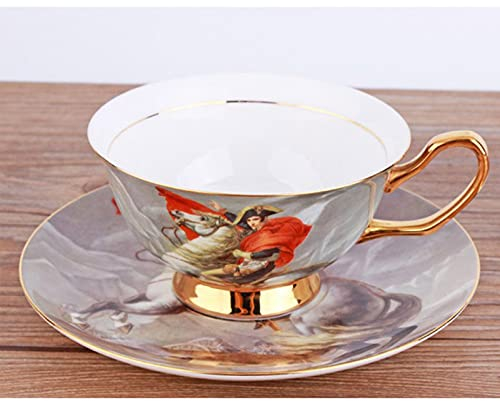 Juego de tazas de café retro europeo, taza de té negro de cerámica de lujo, juego de té de la tarde inglesa, taza de porcelana de porcelana (color: B)