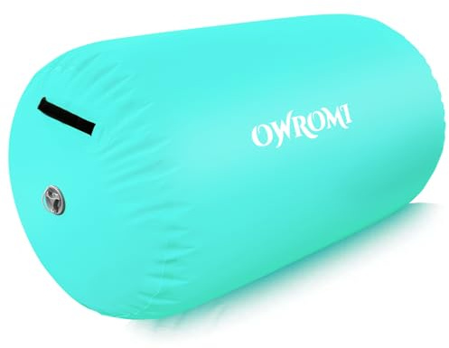 Inflatable Gymnastics Air Mat Tumble Track with Gymnastics Air Barrel - Inflatable Air Spot Tumbler Backbend Trainer Air Roller Tumbling Mat with Electric Pump