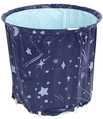 Baignoire Pliable Portative, Baignoire de Trempage en PVC, Usage Familial, Conception Pliable, avec Gain de Place, pour le Traitement de Bain à Domicile (Étoile Lune