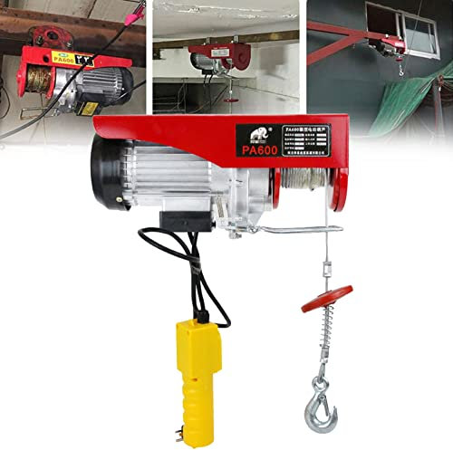 XNYXLPP Mini-Elektro-Hebezeug, 110 V/220 V Kleiner Heimkran, 510 W Reiner Kupfermotor, elektrischer Kabellift, elektrische Winde (120KG/20M)