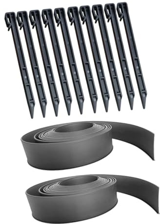 Gogogmee Bordure de Jardin en PE L Anti-Ultraviolet, Barrière de Jardin Flexible avec 12 Pcs à Piquets pour Pelouse