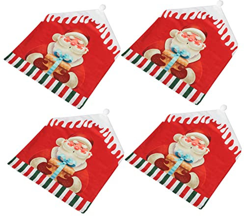 PRETYZOOM 8 STK Bedruckter Stuhlbezug Weihnachtsfeier Dekoration Weihnachtliche Stuhldekorationen Weihnachten Weihnachtsstuhlbezüge Xmas-stuhlrückenbezüge Rot Stoff