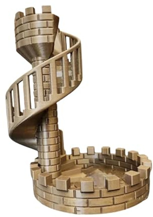 Ronyme Torre dei Dadi Torre di Lancio dei Dadi con Vassoio Accessorio Ornamento da Tavolo Giochi da Tavolo Torre Castello Gioco di Ruolo retrò per Rpg, Marrone