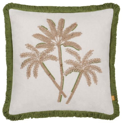 furn. Palm Embroidered Cushion Cover - Green - 45x45cm