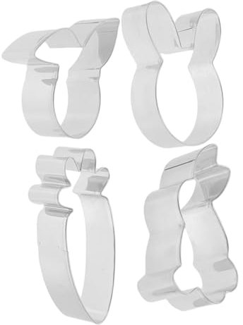 Alipis Set Di 4 Formine Per Biscotti A Forma Di Coniglietto Pasquale - Formine Per Biscotti in Acciaio Inossidabile Per Dolci Fondente E Caramelle