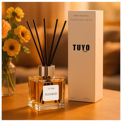 TUYO Ambientador para casa, difusor de Aceite, Regalo para Mujer, difusor de Varillas de Aceite perfumado, Juego de Regalo para Mujer, 50 ml (Madrid)