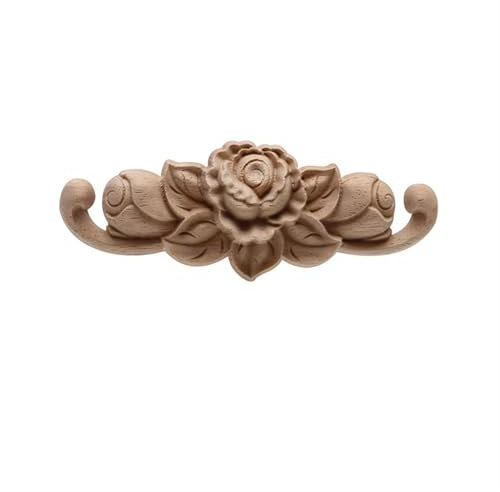 CYMMIYT Fregi in Legno Applique in Legno Decalcomania in Legno Onlay Cornice in Legno Intagliato Fiore Lungo Mobili in Legno Finestre Pareti Porte Armadietto(C211-2)