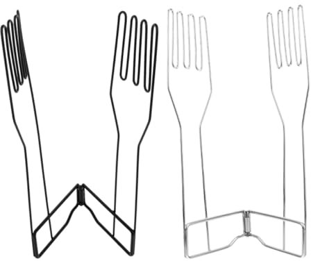 ZUNOXAZ Glove Drying Rack and Kitchen Glove Holder 2pcs Stainless Steel and Black Coated Metal Foldable for and Drainage in Home Cooking