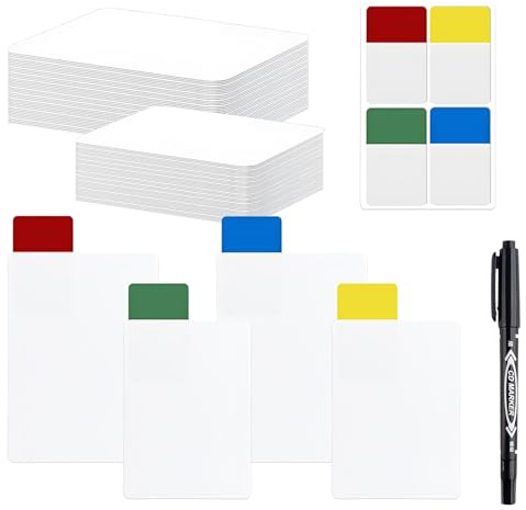 80 Stück hohe Sammelkarten-Trennblätter, CNYMANY weiße Kartenteiler mit Registerkarten und Stift für Spiele, Sport, Baseball, 11,2 x 8,1 cm, 9,7 x 6,9 cm, mattierte Kunststoffbox