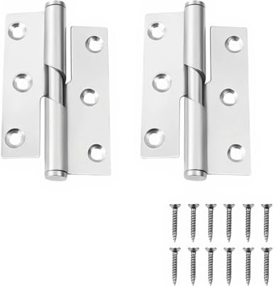 1Pair 76mm Door Hinges Lift-Off Door Hinge Stainless Steel-Left | Handed Lift Off Door Hinges for Wooden Doors