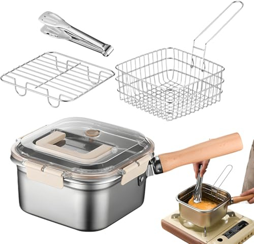 Imtrub Set di Padelle per Friggere | Padella per Frittura Profonda Outdoor per Campeggio - Cucina da Esterno per Campeggio Picnic Giardino BBQ Feste Familiari
