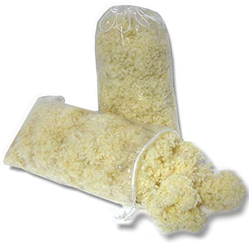 Bio Merino kbT Schafschurwollkugeln 2er Pack mit je 150 Gramm - zum Nachfüllen vorhandener Kissen oder zum Befüllen selbstgenähter Kissen oder Kuscheltiere