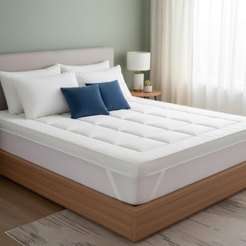 10cm Luxury Mattress Topper Single Bed | Ultra Soft, Breathable, Hypoallergenic Hotel Quality Bounce Back with Elasticated Corner Straps Quilted Bed Mattress Topper (Single)