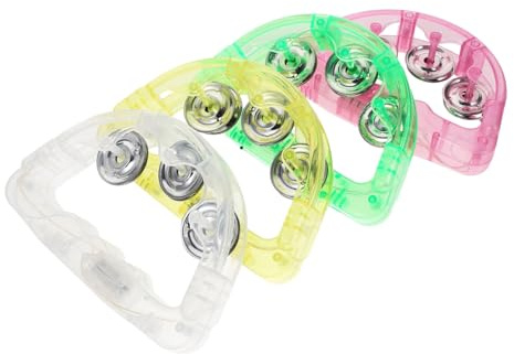 FRCOLOR 8stücke Led-tamburin Blinkende Party-requisiten Tamburinspielzeug Leuchtende Handglocke Partyspielzeug Tamburine Handglocke Tamburinspielzeug Led-tamburin