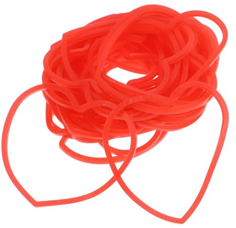 Toyvian 50pcs Magician Tricky Elastic Band Props Plastic Simple to Use Convenient Red for Party Show Stage Performance