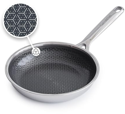 GreenPan Spectra 8 Frying Pan Skillet, Hybrid Tri-Ply Stainless Steel, PFAS-Free Ceramic Nonstick Textured Cooking Surface, Induction Cookware, Diswasher Safe, Oven & Broiler Temp to 850˚F