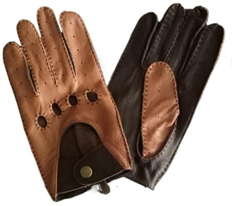 IUVYTA Leder Fahrhandschuhe Herren Lederhandschuhe Männlich Atmungsaktiv Klassisch Ungefüttert Dünn Frühling Sommer Fahrfäustlinge(M)