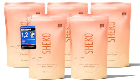 SHEKO Collagene Idrolizzato in Polvere - Bovino Tipo 1, 2 e 3-5x 450 g