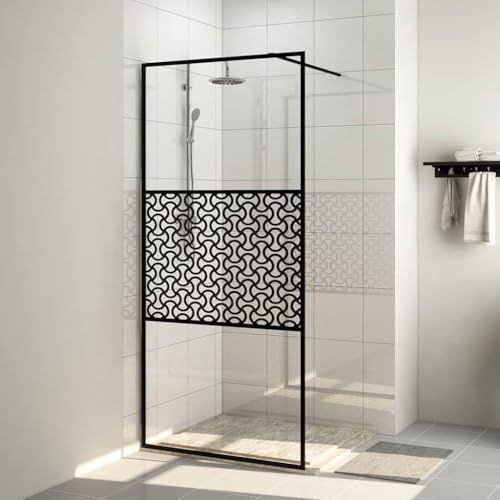 Mokuyary Duschwand für Begehbare Dusche mit Klarem ESG Glas 115x195 cm Duschwand für Dusche Duschabtrennung, Walk in Dusche Duschtrennwand Glaswand für Badezimmer -A2