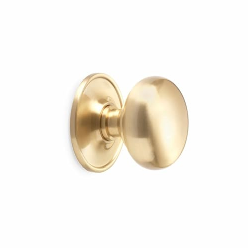 AB Hardware Satin Brass Plain Cottage Centre Door Knob 70mm Solid Brass Decorative Pull