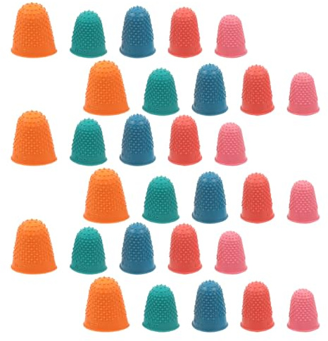 Angoily 40pcs Reusable Rubber Finger Protectors Grip Pads for Money Counting Sewing and Office Use Elastic Finger Cots for Hand Safety and Tip Protection