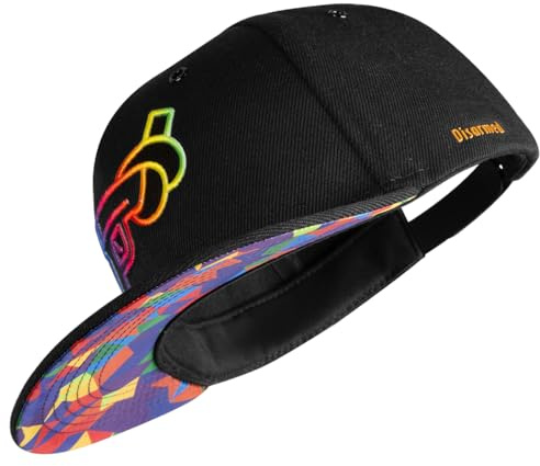 Nebelkind Snapback-Cap-Herren Damen Disarmed Waffe schwarz Einheitsgröße OneSize Größenverstellbar Unisex Basecap trendig Streetwear Style Baseball-Kappe mit geradem Schirm (Schwarz/Rainbow)