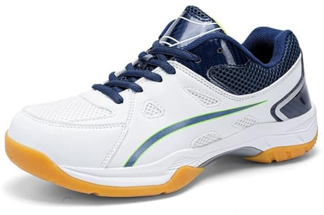 Wizeny Zapatos de bádminton Hombre Zapato de Squash Transpirables Zapatos De Entrenamiento Ligeras Calzado de Deportes Anti-Slip,Dark Blue,41 EU