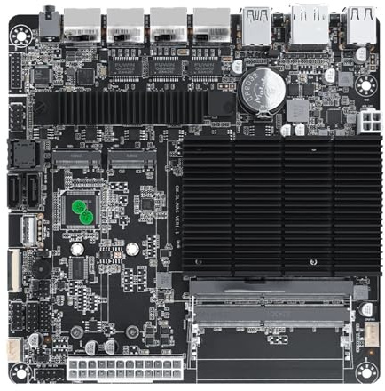 Carte Mere pc Carte mère NAS Fit for J4125 6 Baies, 4 processeurs Intel i226-V 2,5GHz, 2puces M. NVMe ASM1064, 6sata 3.0, 2ddr4, HDMI, DP, Carte Mini ITX 17x17