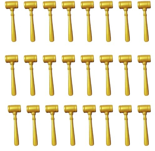 Akfldms 24 Piezas de Mazo de Juez, Mini Martillos de Madera, Mazos, Accesorios de Vestuario de Justicia para Subastas, Recuerdos de Sala de Audiencias