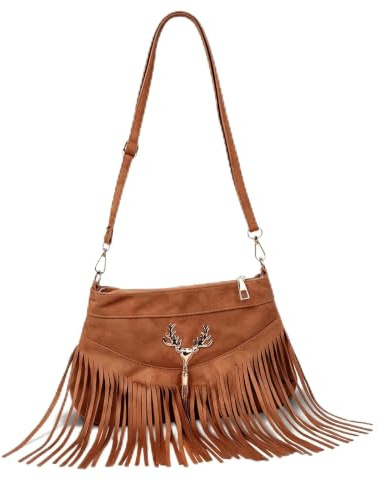 Hobos Shoulder Bag for Women, Tassel Crossbody Bag Western Fringe Handbag