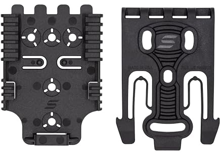 Safariland QLS 1-2 Quick Locking System Kit, Platform Attachment for Duty Holsters and Accessories with Locking Fork and Receiver Plate - Level 1 Retention, Black