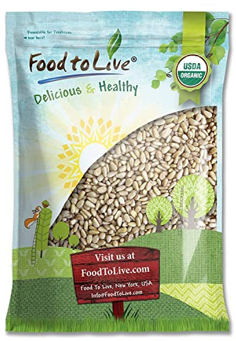 Food to Live Organic Pine Nuts, 8 Pounds – Non-GMO, Whole Raw Pignolias, Unsalted, No Shell, Vegan, Kosher, Bulk Snack. Rich in Vitamin E, Protein. Great for Pesto, Salads, Homemade Desserts