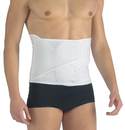 PAVIS Abdominal Binder 24 cm | Post-Operative & Postpartum Support Belt | Umbilical/Incisional Hernia & Core Stability | Breathable 100% Cotton, Hypoallergenic | Unisex | Large Hip 94-105 cm