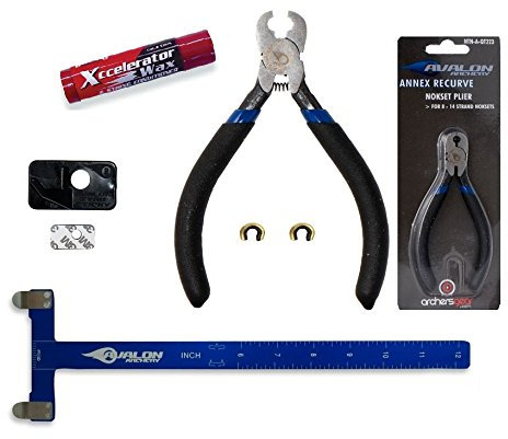 by Yantec Archery Nockpunkt Set, Sehnenmaßstab, Nockpunktzange, 2 Nockpunkte, Pfeilauflage und Wax