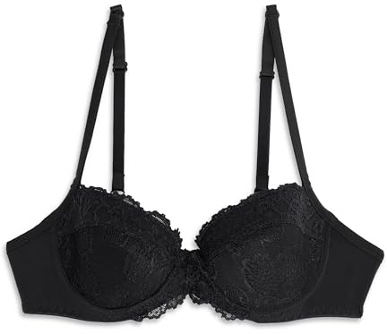 Cotonella, Reggiseno a Balconcino Vera, con Coppe in Pizzo Stretch, Imbottitura Foderata in Cotone e con schiene in Morbida Microfibra - Reggiseno con Ferretto - Art. CD020