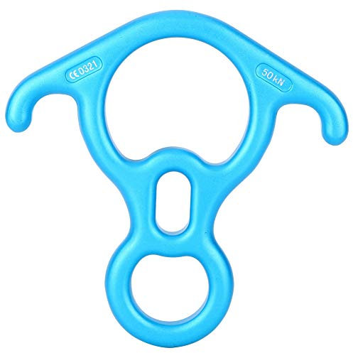 Vbestlife 50KN Climbing Gear 8 Discender, High Strength Figura 8 Discensore Rigging Plate per Discesa in Corda Doppia Arrampicata sicura(Blu) Forniture da Campeggio per Alpinismo