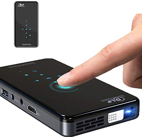 Mini Proiettore Proiettori Portatili, Touchpad Videoproiettore Portatile DLP HD con Correzione Trapezoidale Automatica e Manuale Proiettore Tascabile Home Theater, Regalo Perfetto per i Bambini,[2+16]
