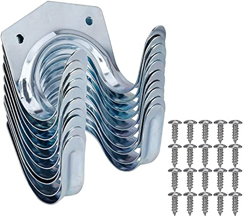 LATRAT 10 Stücke Gartengerätehalter,Doppelhaken Gerätehalter Wandhalterung Besenhalter Wand, Universeller Doppelhaken-Wandhalter Geeignet Organisation für Garage, Garten, Fahrradschuppen