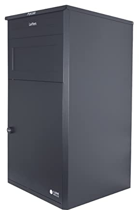 iLoveParcels Extra Large Standalone Parcel Box. Outdoor Garden Storage Lock Box With Code Lock. Waterproof Lockable Safe Delivery Box Made With Steel Metal In Grey (53x53x98cm)