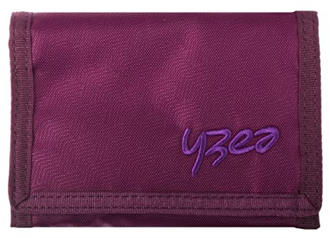 YZEA Geldbörse Jungen Mädchen Wallet Börse Geldbeutel Münzfach, Ausweisfach, Klarsicht, Scheinfach, Kette mit Karabiner Auswahl + Trinkflasche (AUBERGINE)