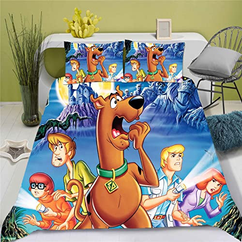 SMNVCKJ Bettwäsche Kinderbettwäsche Cartoon Bettbezug Anime Dog Muster Bettwäsche Mit Reißverschluss Wende Bettwäsche Mit Kissenbezug (2,135 * 200)