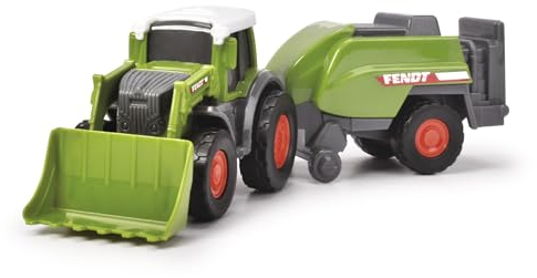 Dickie Toys – Fendt Micro Farmer (9 cm) – Traktor-Set mit Anhänger, Original Fendt, zufällige Auswahl, für Kinder ab 3 Jahren, Mehrfarbig, 203732002