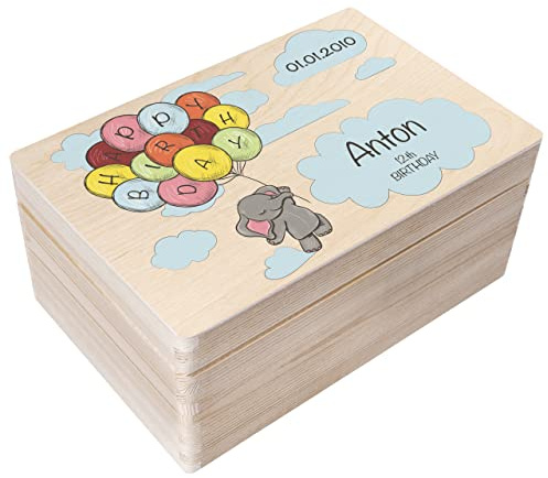 Creative Deco Personalisiert Kinder Geburtstag Geschenke für Mädchen und Junge Erinnerungsbox Holzkiste | Mehrere Motiv für Geburtstag | Individuelle Geschenk | Geschenkkiste Geschenkbox