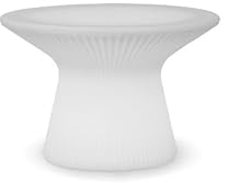 Moovere MOBCP040BXNW Beistelltisch, rund, 40 cm hoch, Weiß, für den Außen- und Innenbereich, Dekoration für Terrasse und Garten