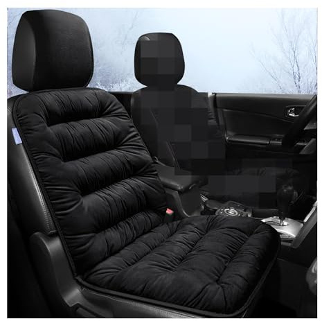 CGEAMDY Cuscino per Sedile Auto Coprisedile, Auto Anteriorie Copri-Sedili, Protezione per Sedile di Poliestere, Antiscivolo e Lavabile, Compatibili con Airbag, Adatto Maggior Parte delle Auto (Nero)