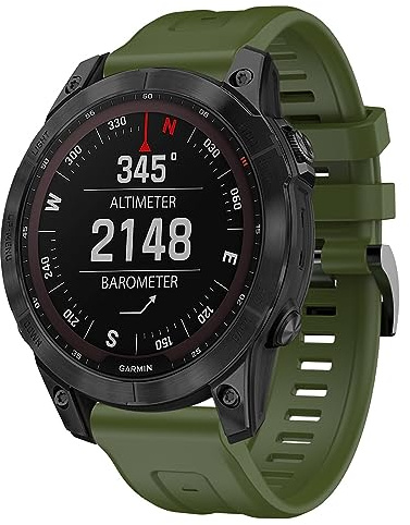Silikon Armband Fenix 7X, 26mm Sport Ersatzarmband Verstellbare Uhrenarmband Quick-Fit Armband für Fenix 8 51mm, Fenix 6X Pro, Fenix 6X, Fenix 5X Plus, Fenix 5X, Fenix 3, Fenix 3 HR, Descent Mk1/Mk2